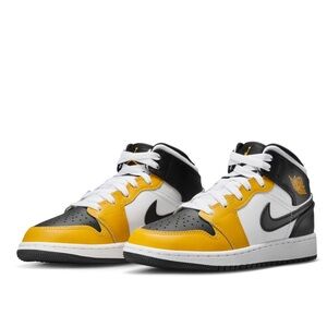 AIR JORDAN 1 MID Big Boys – Yellow Ochre/Black-white-yellow Ochre 6Y